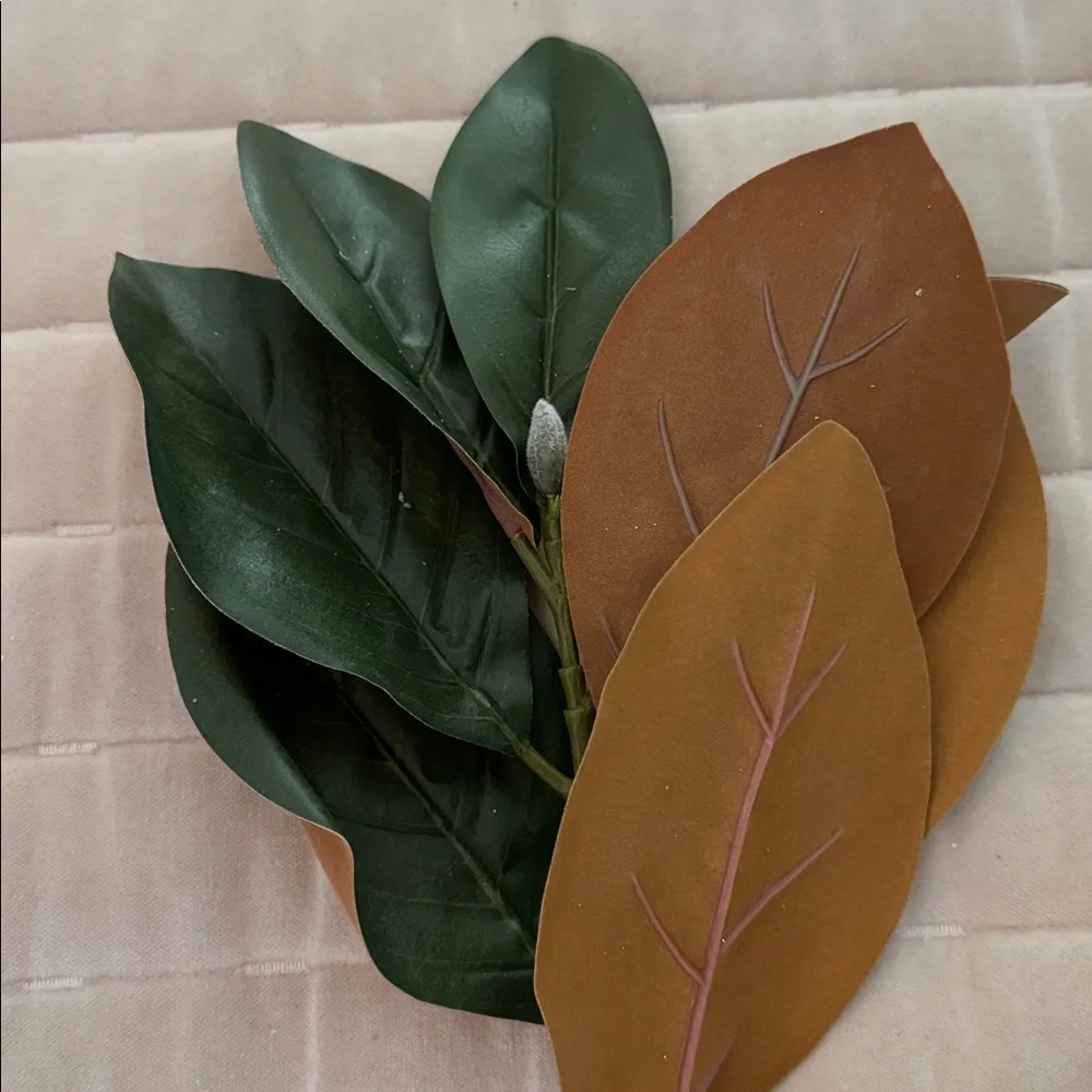 EUC Bundle of Faux Magnolia Leaf Sprays Brown and Green